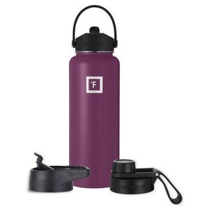 IRON FLASK -  40oz Straw Stainless Steel Insulated Wa Red